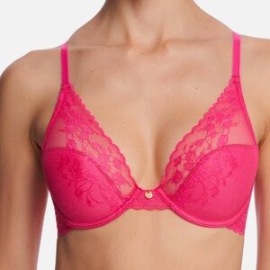 Natori Cherry Blossom Convertible Underwire Lace Pink Bra Women's Size 34D